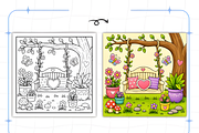 Bold Easy Garden Corners Coloring, a Decorative Illustration by Design Station (Thumbnail 6 of 7)