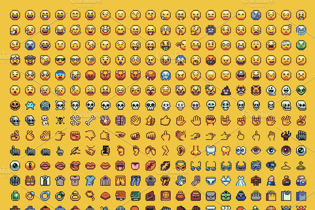 1000 Pixel Art Icons, an Emoji Icon by Poloviiinkin (Photo 7 of 9)