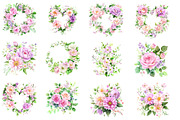 Pink blush Floral watercolor clipart, an Illustration by Designworld (Thumbnail 4 of 5)