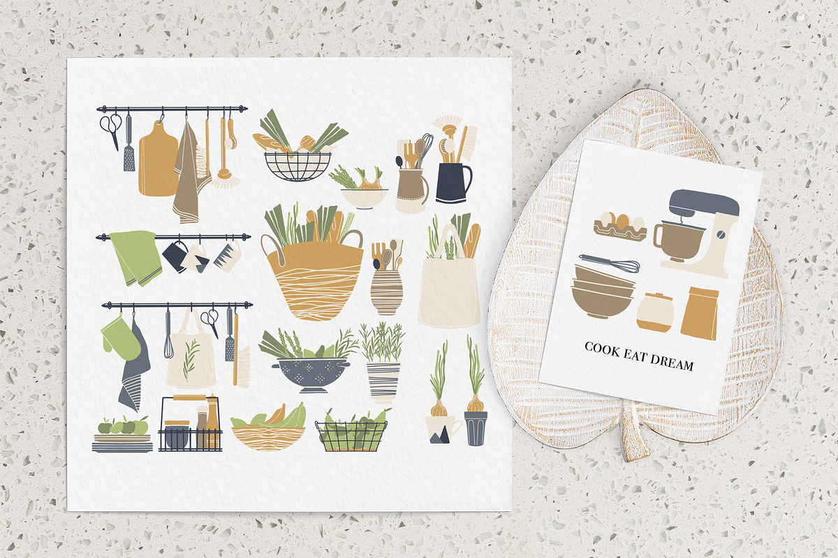 Abstract Kitchen vector clipart, a Decorative Illustration by ArtPavo (Photo 5 of 13)