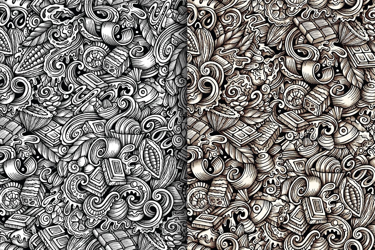 Chocolate Graphics Doodle Patterns, a Pattern Graphic by BALABOLKA (Photo 7 of 7)