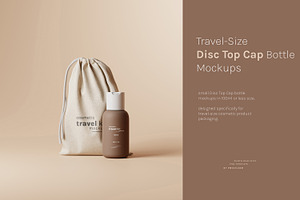 Small Disc Top Cap Bottle Mockups