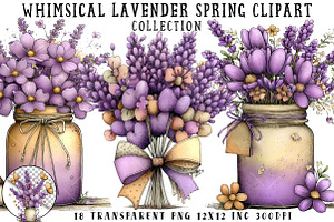 Whimsical Lavender Spring Clipart, an Illustration by OK Design