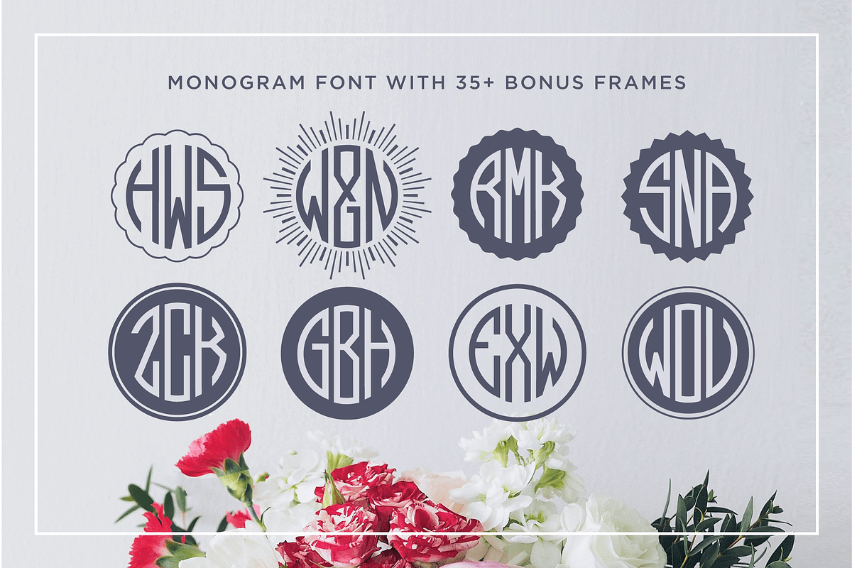 Circle Monogram Font, a Font by Leslie Ray (Photo 3 of 6)