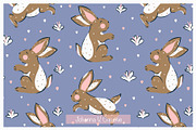 Spring Bunny Seamless Patterns, an Illustration by Johanna V. Creative (Thumbnail 4 of 7)