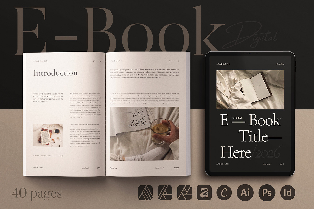 Digital E-Book Design Template, a Magazine Template by ArtisanaAura (Photo 1 of 10)