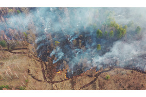 Aerial View. Spring Dry Grass Burns, a Graphic by Our Amazing World
