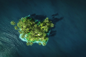 Tropical island stock photo containing 3d and background