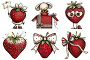 Valentine Strawberry Clipart, an Illustration by Craft Nest (Thumbnail 6 of 8)