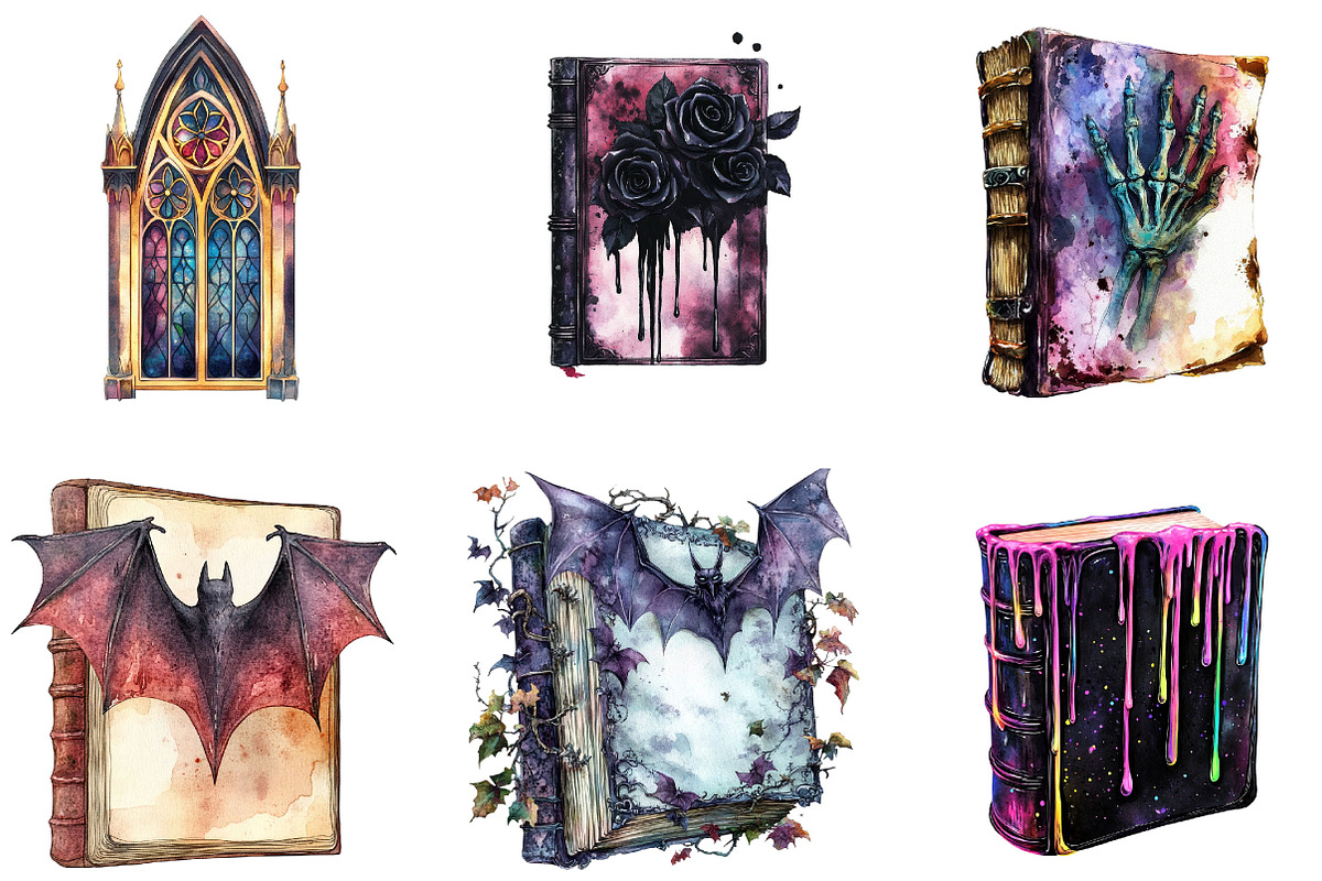 Watercolor Gothic Planner Lover, an Illustration by Designking (Photo 4 of 5)