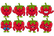 Strawberry Mascot Vector Pack, a Food Illustration by MEDZ (Thumbnail 1 of 5)