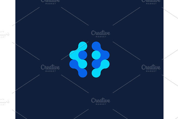 Abstract human brain vector logo preview 2