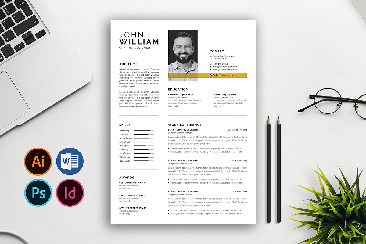 Resume CV Template, a Resume Template by Abdul Studio (Photo 1 of 5)