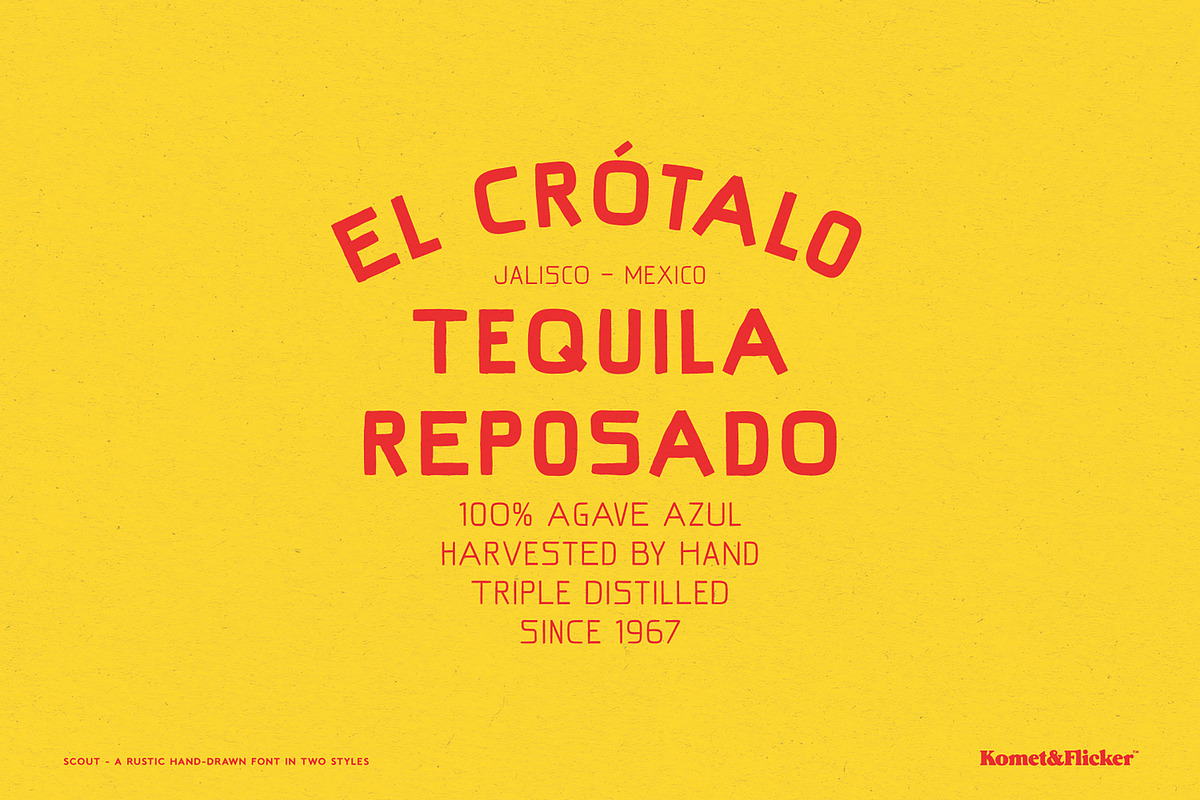 Scout - A Rustic Hand Drawn Font, a Sans Serif Font by Komet & Flicker (Photo 8 of 12)