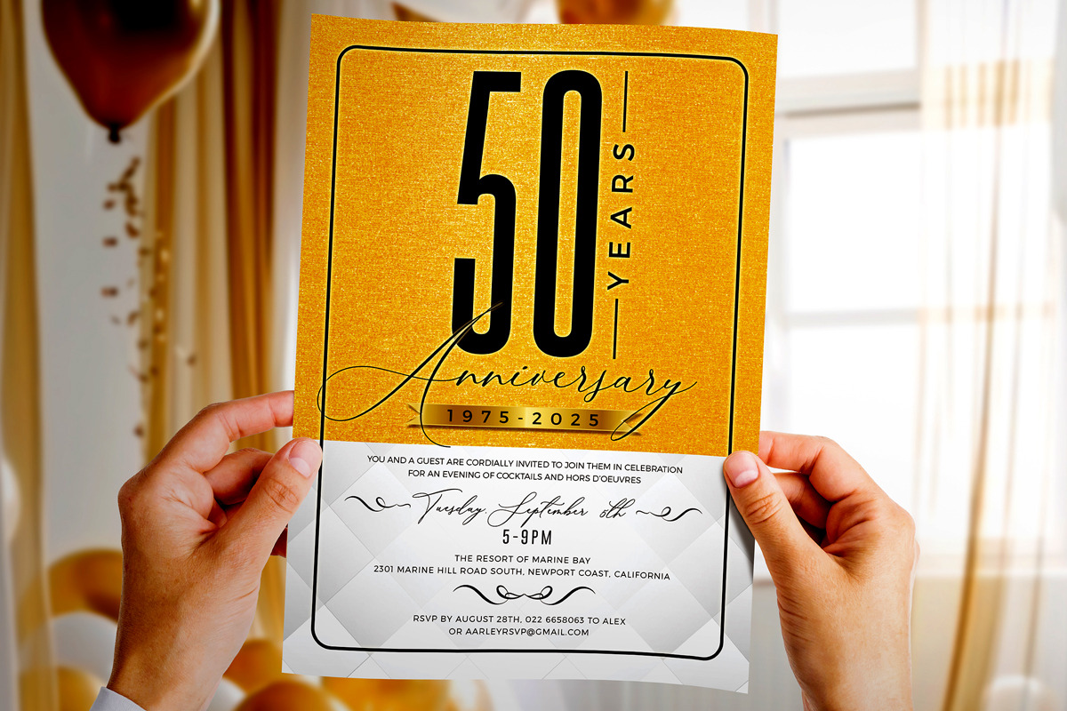 Gold Anniversary Invitation, a Flyer Template by Aarley Kaiven (Photo 3 of 3)
