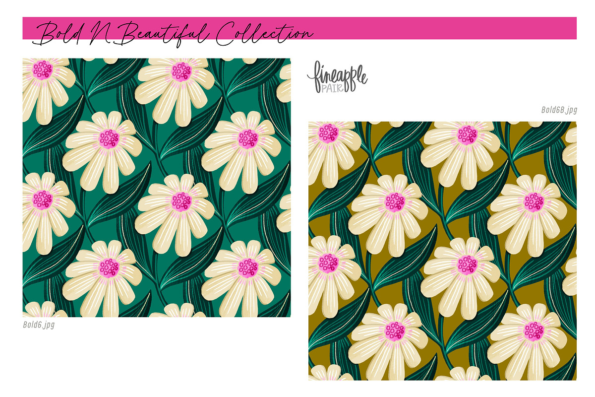 Boho Floral Seamless Patterns, a Pattern Graphic by FINEAPPLE (Photo 5 of 10)