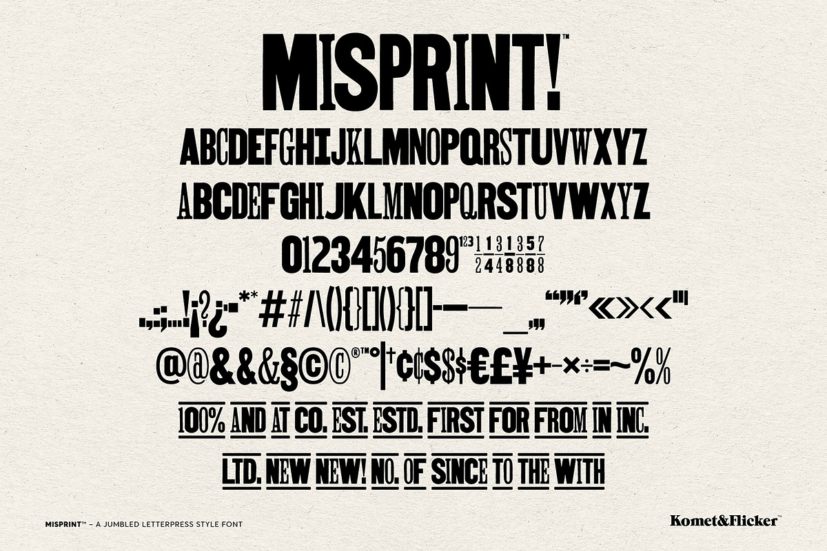 MISPRINT! - A Jumbled Woodtype Font, a Font by Komet & Flicker (Photo 15 of 15)