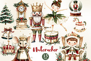 Nutcracker Clipart, a Seasonal Illustration by GlamArtZhanna (Thumbnail 1 of 6)