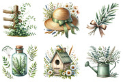 Watercolor Sage Green Spring Clipart, an Illustration by DreamArtGraphic (Thumbnail 2 of 4)