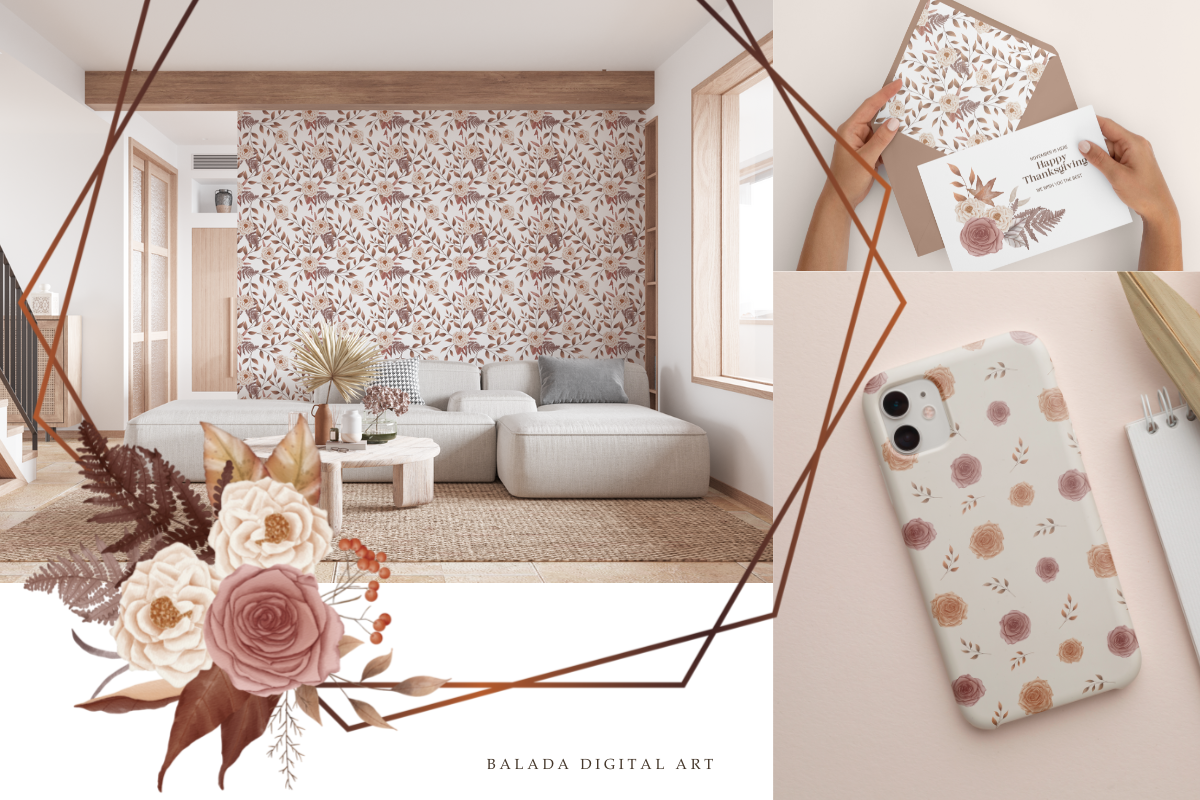 Autumn Watercolor Seamless Patterns, a Pattern Graphic by Balada Digital Art (Photo 7 of 8)