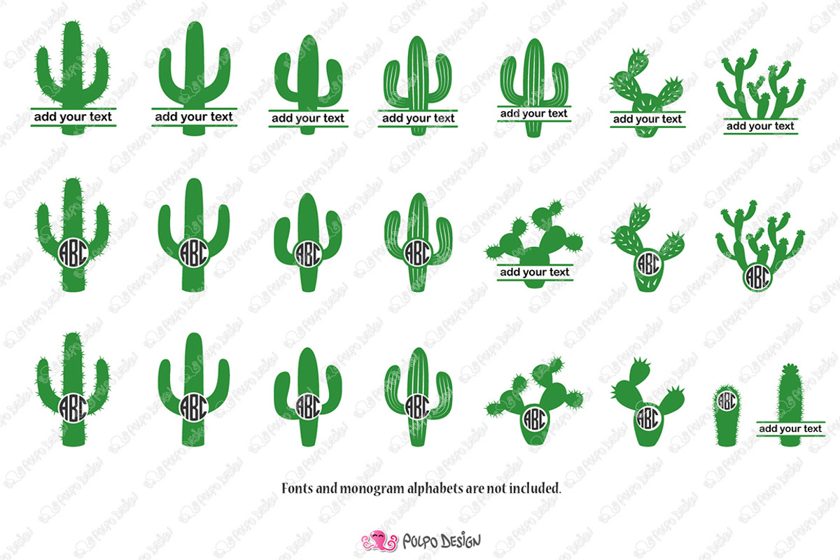 Cactus Monogram SVG, an Object Graphic by PolpoDesign (Photo 4 of 5)