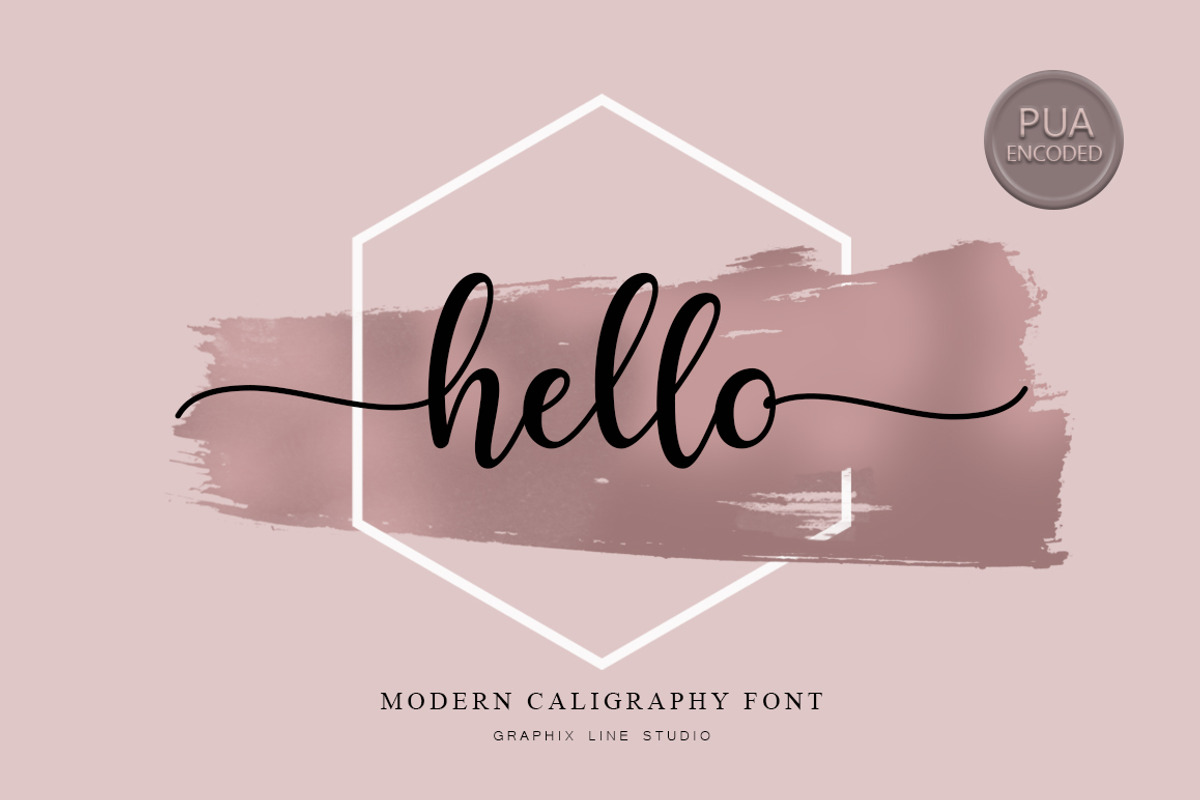 Hello Modern Calligraphy Font, a Script Font by Graphix Line Studio (Photo 1 of 6)