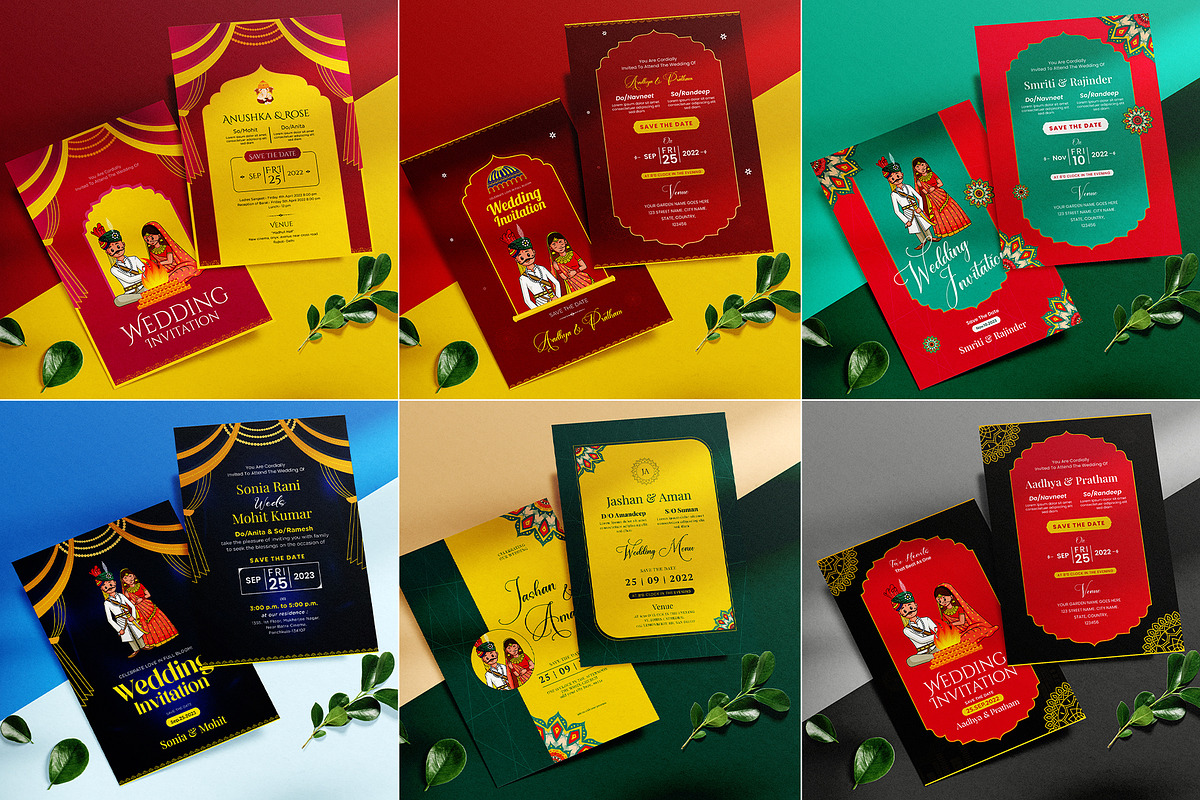 Wedding Invitation Card Bundle, an Invitation Template by Creative Hatti (Photo 4 of 6)