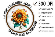 Whimsical Spring Sunflower Clipart, an Illustration by Craft Nest (Thumbnail 6 of 11)