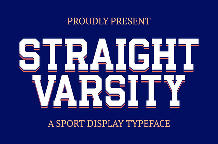 Straight Varsity - Sport Font, a Slab Serif Font by Masyafi Studio