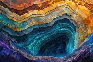 Colorful Abstract Geode Layers, an Abstract Photo by Ales Munt
