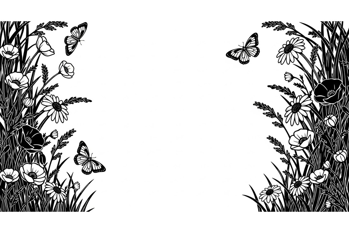 Floral Grass Border Silhouette Bundl, an Illustration by Amazin_art (Photo 32 of 51)