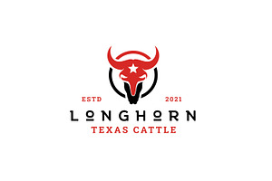 Longhorn Bull Buffalo Cow Logo