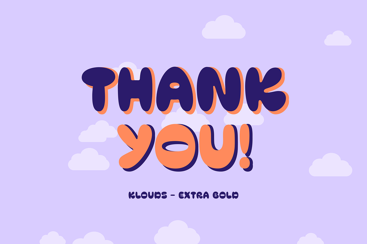 Klouds - Bubbly Playful Retro Font, a Handwritten Font by Oblique Foundry (Photo 10 of 10)