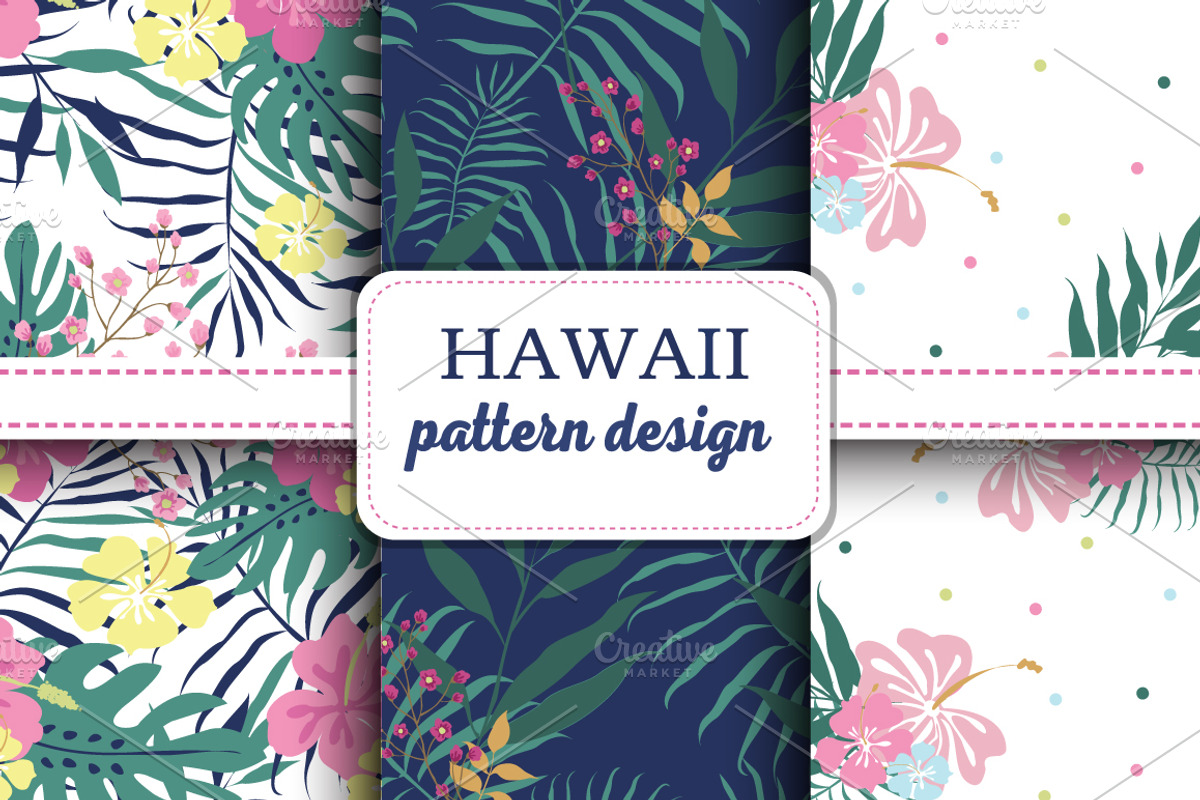 Hawaii seamless pattern set, a Pattern Graphic by narinadraban (Photo 1 of 9)