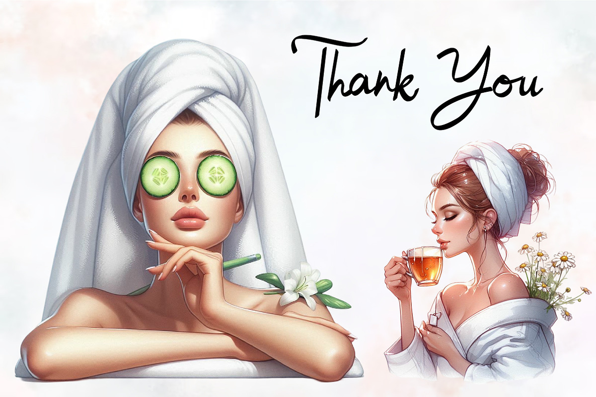 Spa Mothers Day Watercolor Cliparts, an Illustration by RobertsArt (Photo 5 of 7)