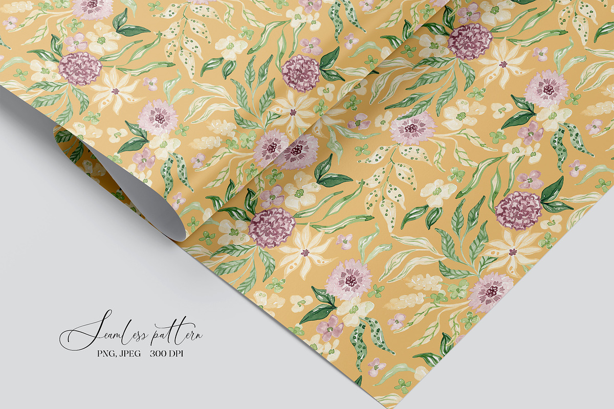 Spring Botanical Floral Pattern, a Pattern Graphic by SirenaArt (Photo 11 of 17)