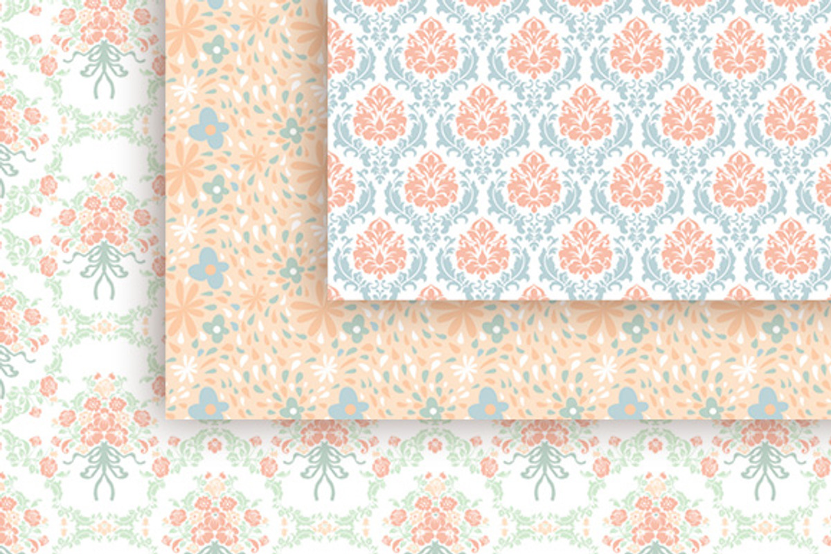 Spring floral romantic papers pack preview 4