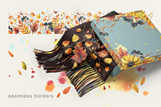 Autumn Watercolor Seamless Borders, an Illustration by NATASHA CHU (Thumbnail 2 of 4)