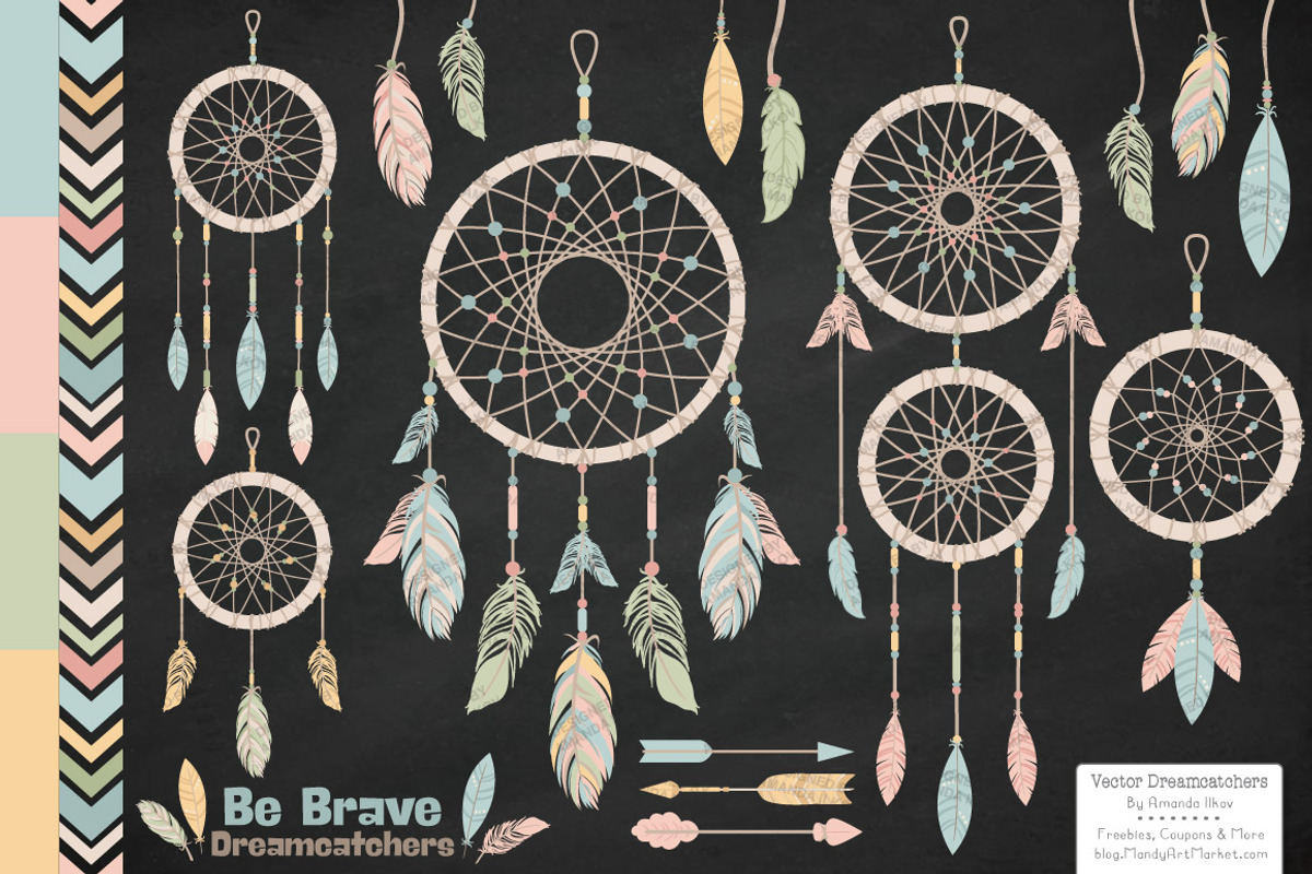 Pastel Tribal Dreamcatchers, an Illustration by Amanda Ilkov (Photo 2 of 4)