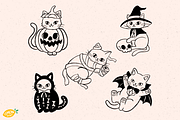 Halloween Cat Hand Drawn PNG Bundle, an Animal Illustration by LemonDesign (Thumbnail 2 of 3)