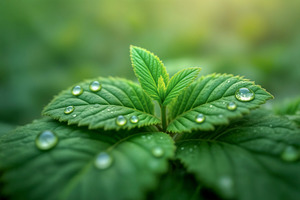 Macro of Fresh Mint Leaves, a Photo by rarrarorro