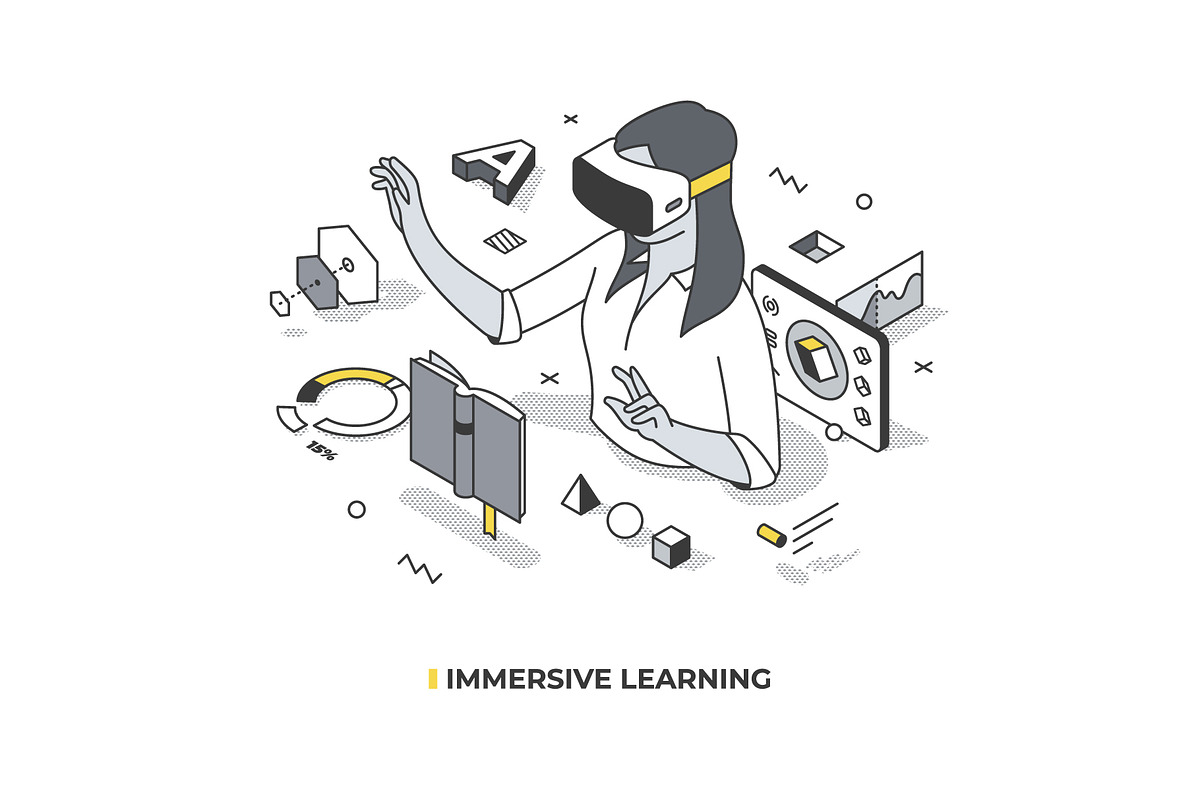 Isometric Lined Illustrations Set, an Education Illustration by Rassko (Photo 3 of 13)