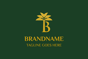 Letter B Palm Tree Luxury Logo, a Branding & Logo Template by Pray Art Design Studio