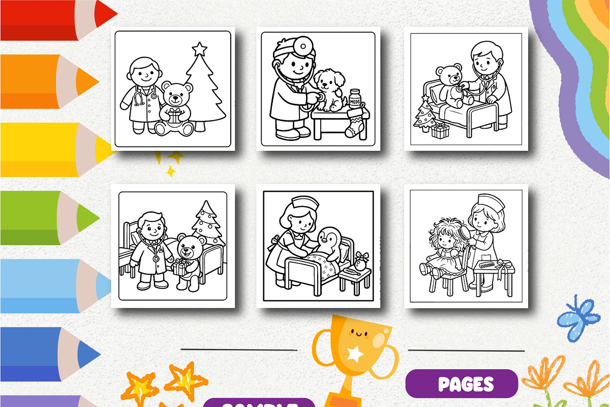 Christmas Toy Hospital Coloring Book, an Education Illustration by Design Zone (Photo 3 of 5)