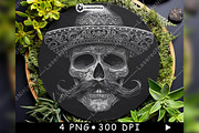 Skull Sombrero Hat Mustache Gothic, a Background Graphic by LaseredNinja (Thumbnail 7 of 7)