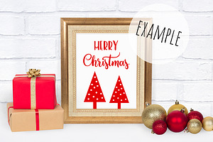 Christmas Frame Mockup Scene