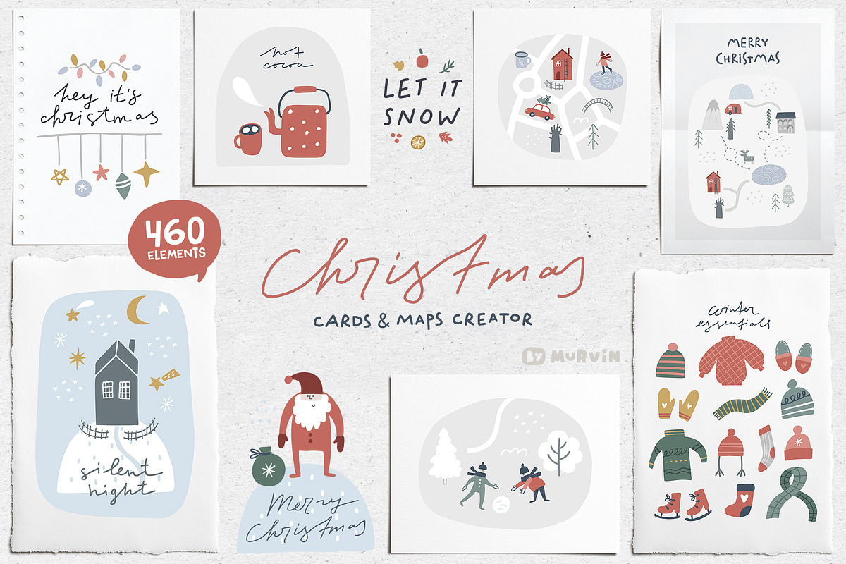 Christmas. Maps and cards creator, a Graphic by Murvin (Photo 1 of 16)