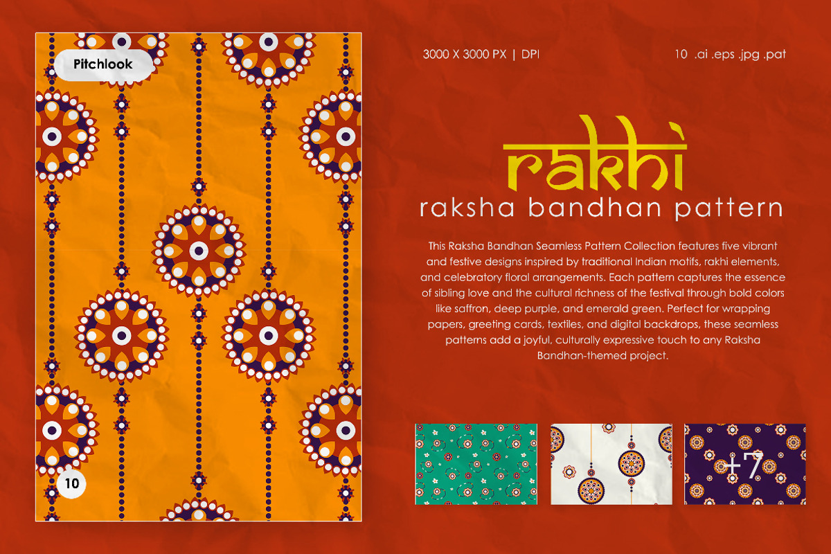 Raksha Bandhan Pattern, a Pattern Graphic by Pitchlook.Studio