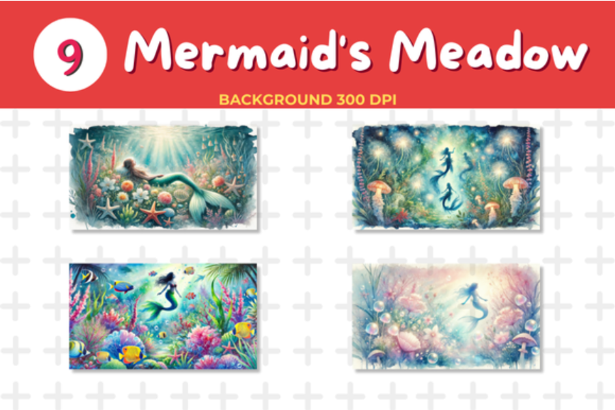 Watercolor Scene Mermaid’s Meadow Ba, an Education Illustration by John_Walker (Photo 2 of 4)