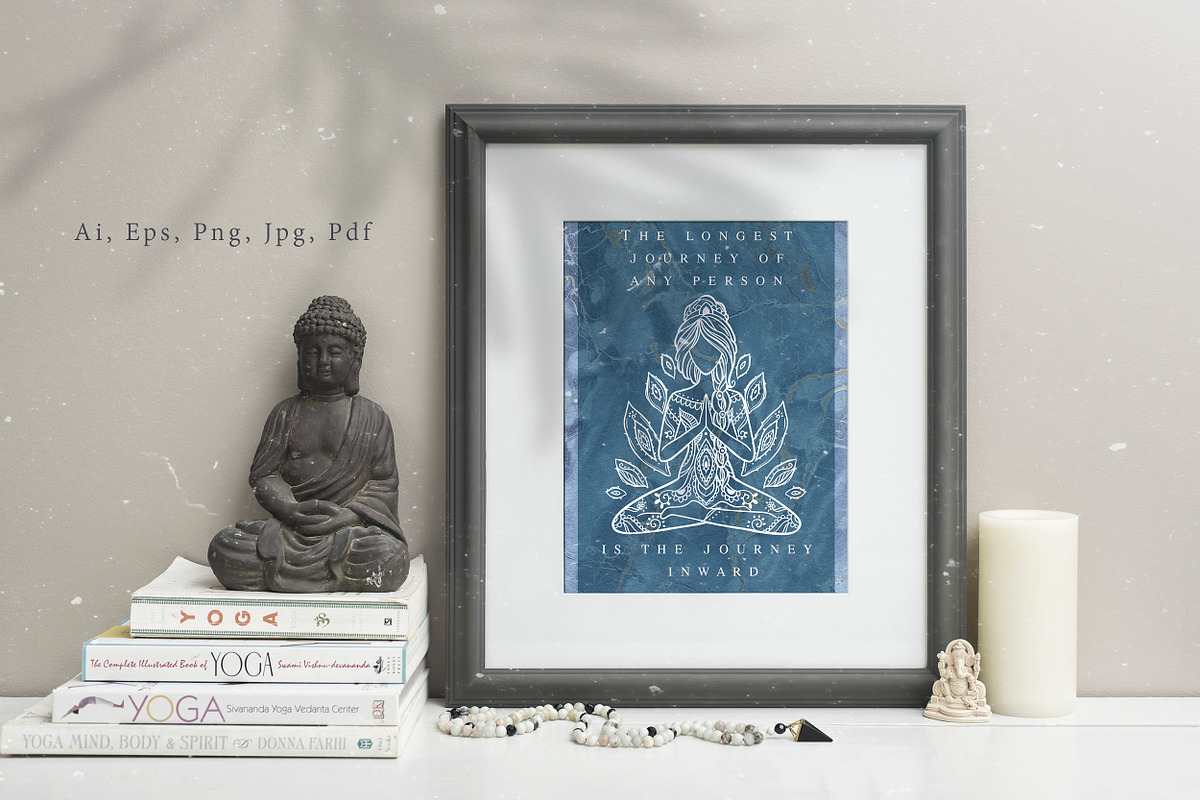 10 Items. Lotus Yoga Set, a Healthcare Illustration by anvinoart (Photo 7 of 7)